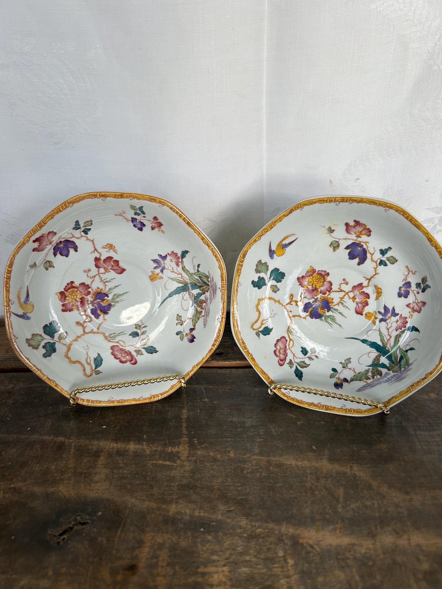 Set of 3 Vintage Wedgewood Devon Rose Georgetown Bone China Cup and Saucer