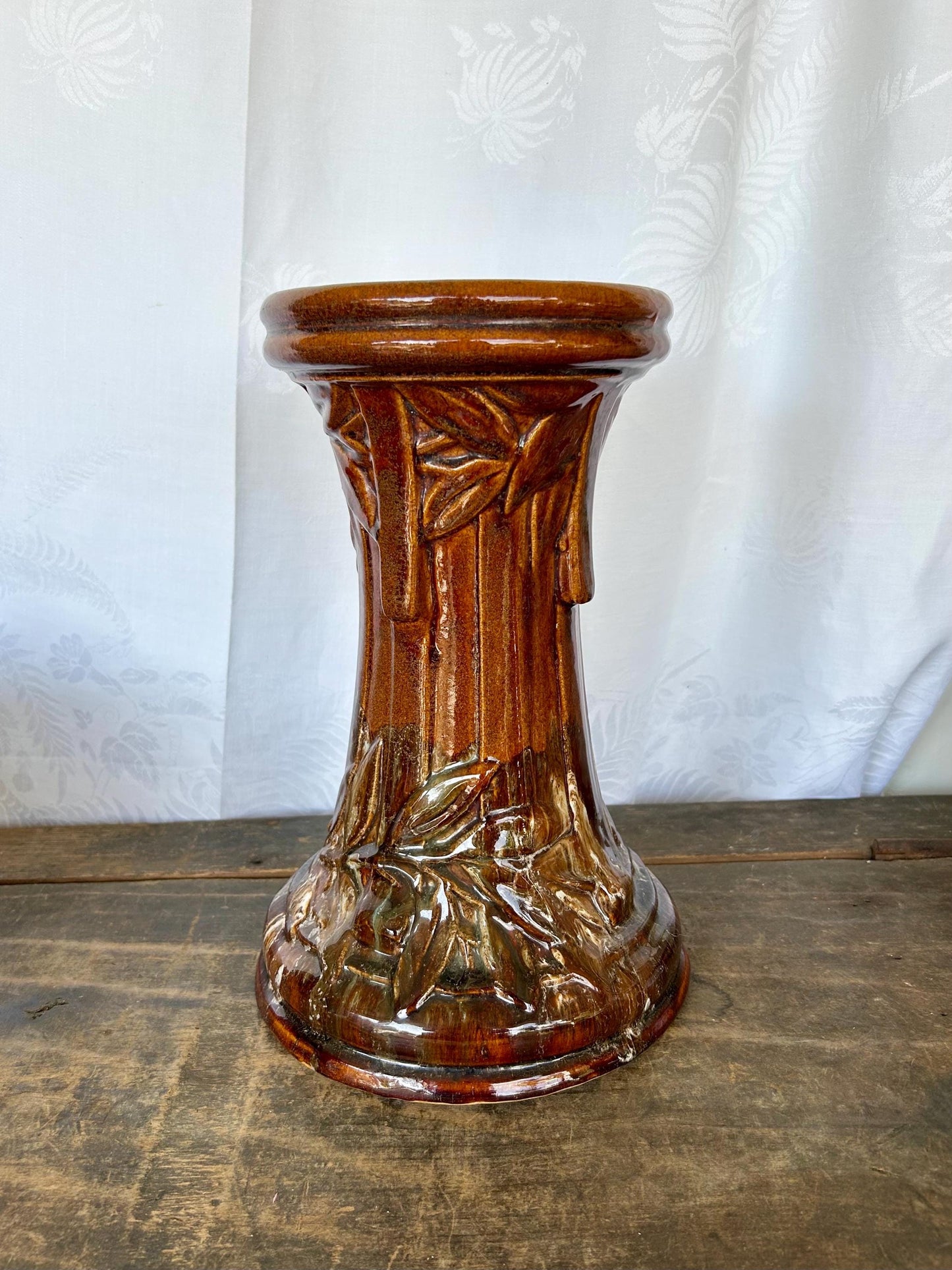 Vintage 1930s Mccoy Sand Butterfly Pedestal Base Only for Jardiniere Blended Glaze