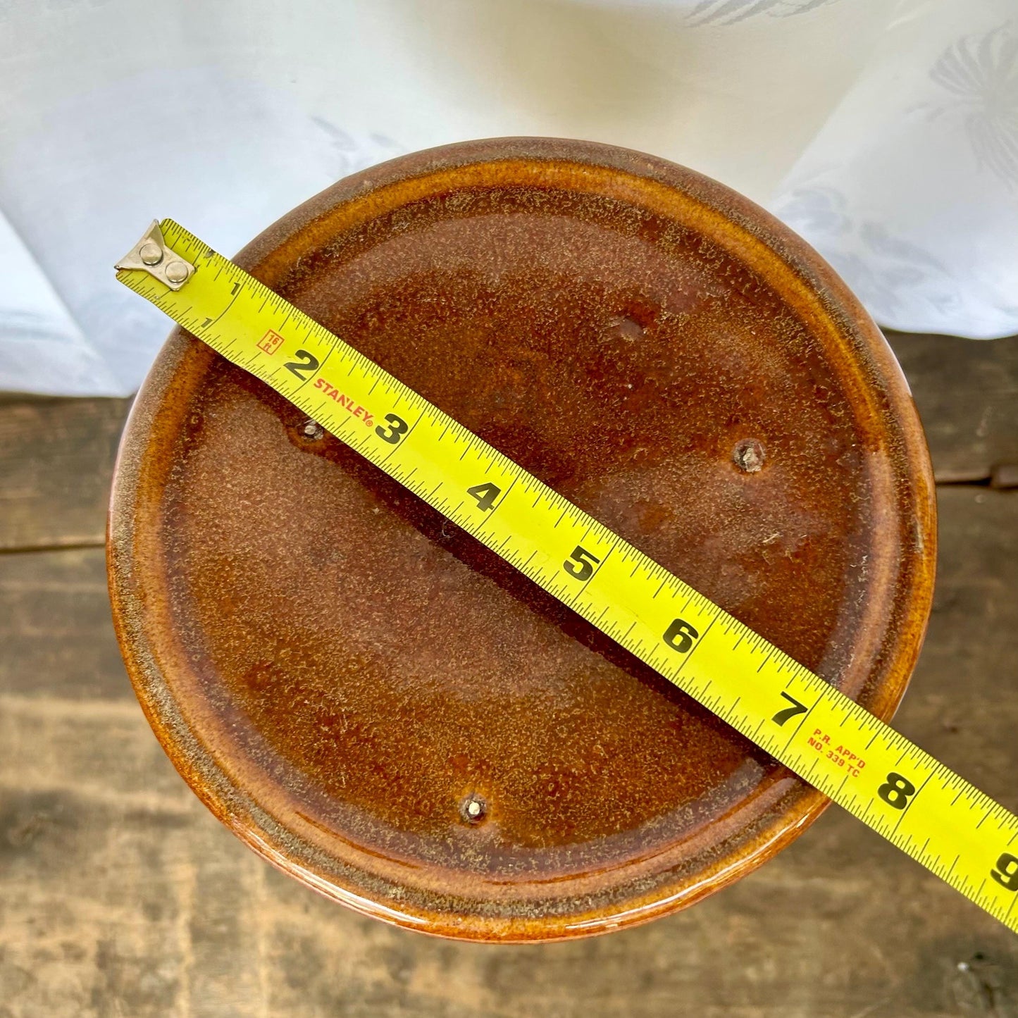 Vintage 1930s Mccoy Sand Butterfly Pedestal Base Only for Jardiniere Blended Glaze