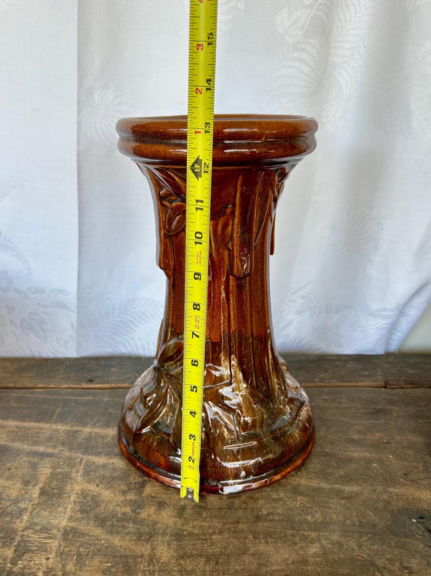 Vintage 1930s Mccoy Sand Butterfly Pedestal Base Only for Jardiniere Blended Glaze