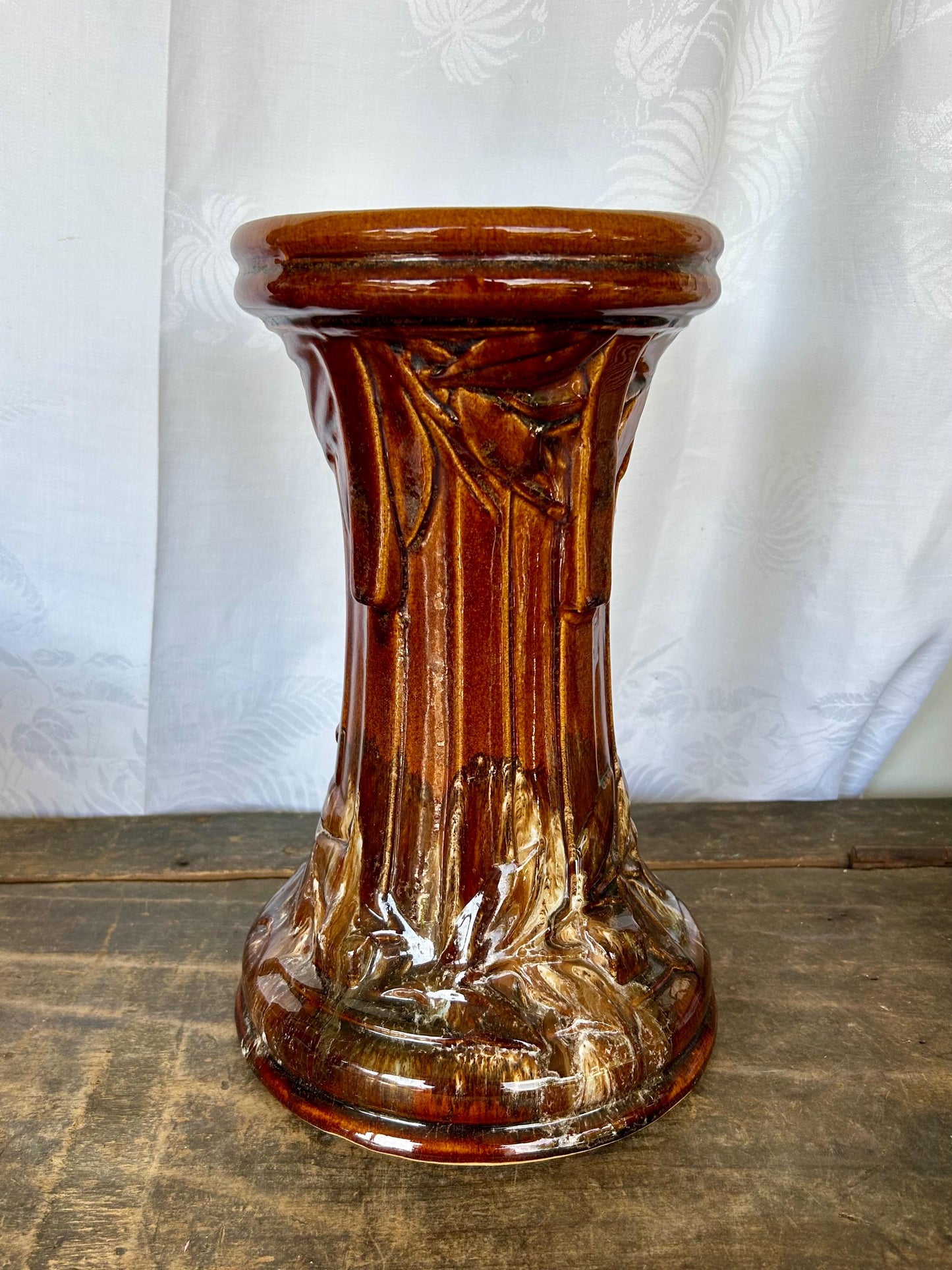 Vintage 1930s Mccoy Sand Butterfly Pedestal Base Only for Jardiniere Blended Glaze
