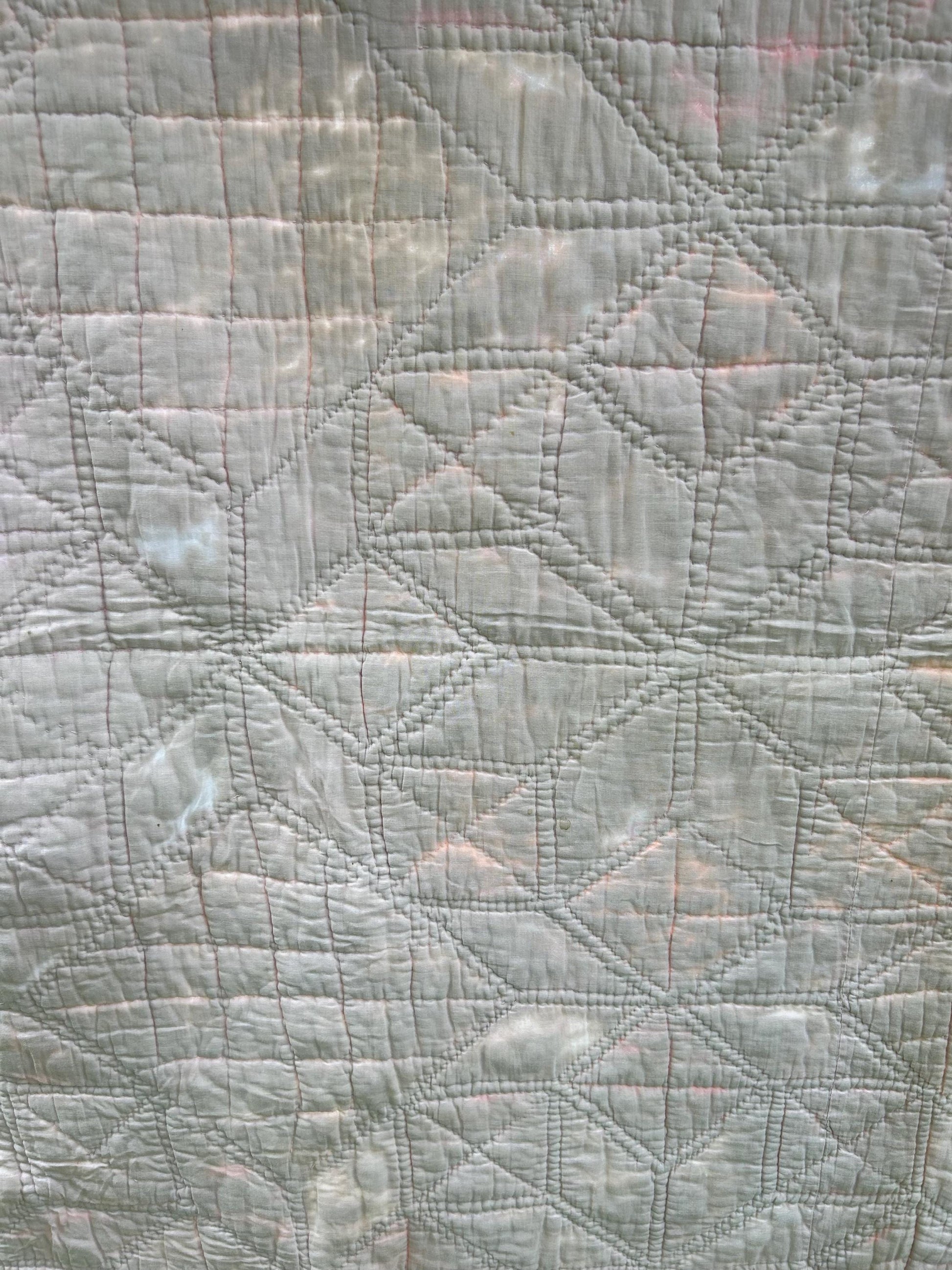 Awesome Vintage Patchwork Feedsack Quilt in a Star or Mandolin Pattern 80x70