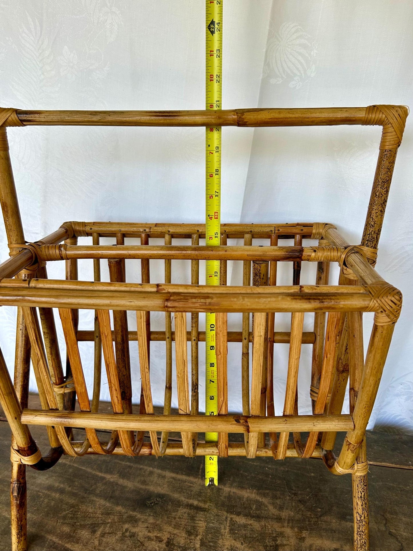 Vintage French Bentwood Tortoise Bamboo Magazine Rack