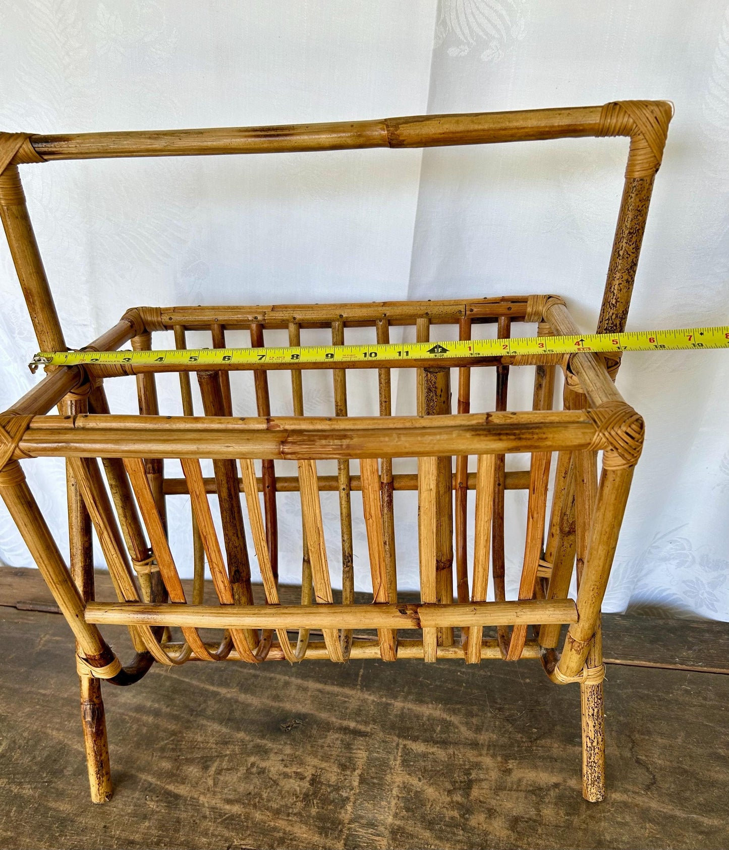 Vintage French Bentwood Tortoise Bamboo Magazine Rack