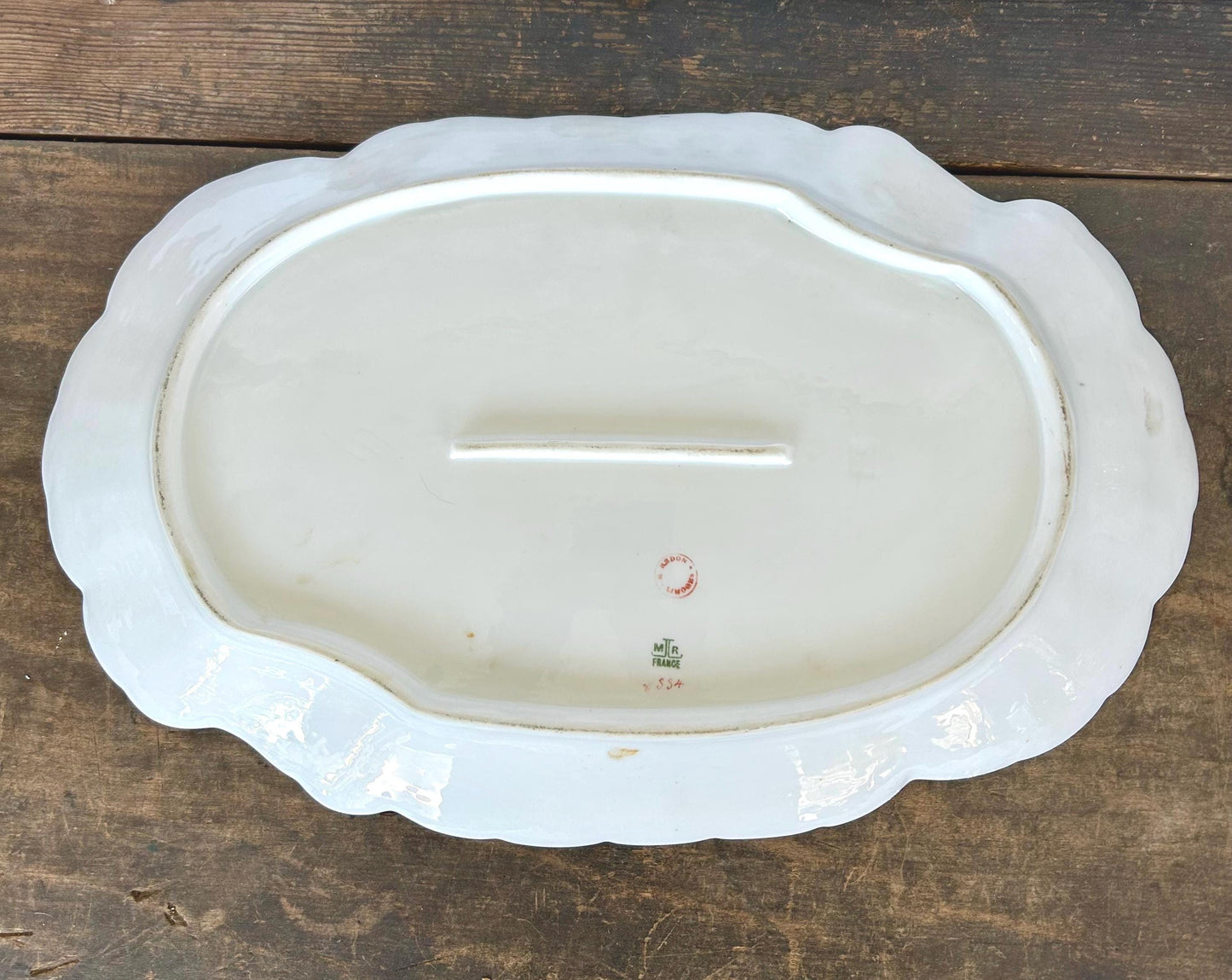 Huge Martial Redon Limoges Hand Painted Game Bird Duck Platter with Gilding, French Porcelain Platter c1890